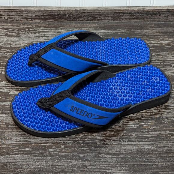 Speedo Blue Flip Flop Comfort Sandals Beach Swim Pool Thong Style Size S - Picture 3 of 4